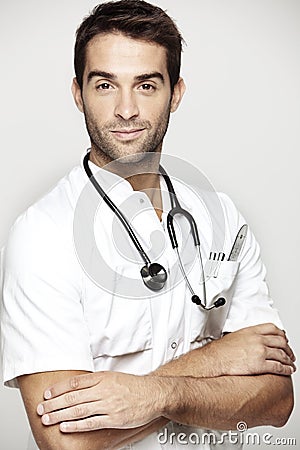 Portrait of mid adult doctor Stock Photo