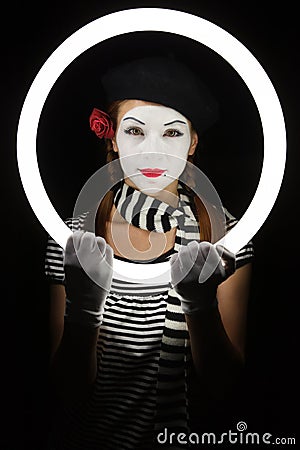 Portrait of mime Stock Photo