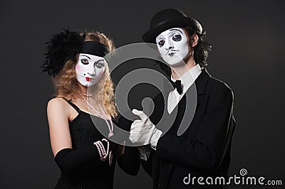 Portrait of mimes Stock Photo