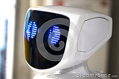 Portrait of modern humanoid robot. cybernetic organism Stock Photo