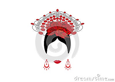 Portrait of modern Latin or Spanish woman Vector Illustration