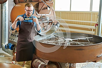 Modern Artisan Roasting Coffee Stock Photo