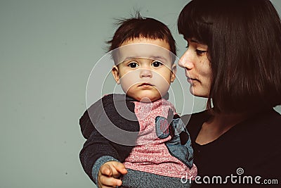 Portrait of mother and little son Stock Photo