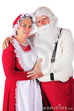 Portrait of Mr. and Mrs. Santa Stock Photo