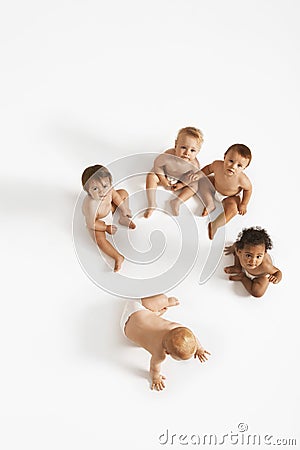 Portrait Of Multiethnic Babies Stock Photo