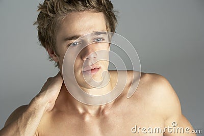 Portrait Of Naked Young Man Stock Photo