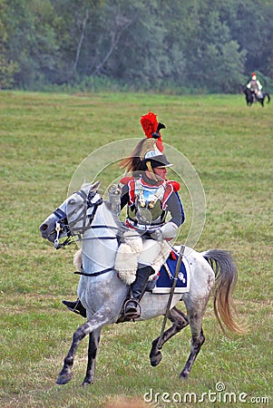 Portrait of Napoleonic war soldier (French army) Editorial Stock Photo