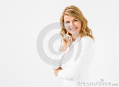 Portrait of natural looking woman Stock Photo