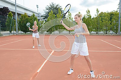portrait new tennis players Stock Photo