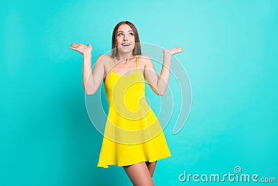 Portrait of nice cheerful amazed delighted positive attractive c Stock Photo
