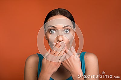 Pretty female person being surprised Stock Photo