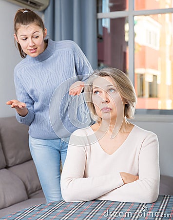 Portrait of offended senior woman Stock Photo