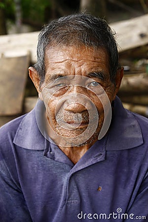 Portrait of an old Filipino man Editorial Stock Photo