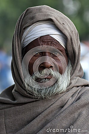 Portrait of an old man from Punjab, India Editorial Stock Photo