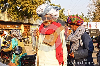 Portrait of old man in turban. Editorial Stock Photo