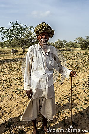 Old Rajasthani shepherd Editorial Stock Photo