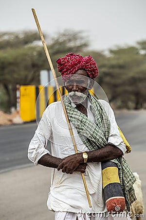 Old Rajasthani shepherd Editorial Stock Photo