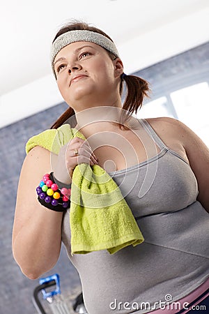 Portrait of overweight female Stock Photo