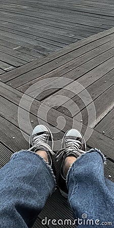 portrait of a pair of feet using shoes Stock Photo