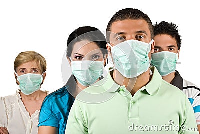 Portrait of people protect from flu Stock Photo