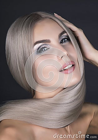 Portrait of a perfect blonde ledy Stock Photo