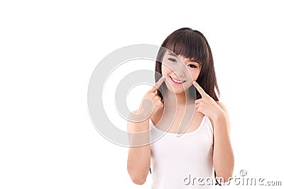 Portrait of playful woman Stock Photo