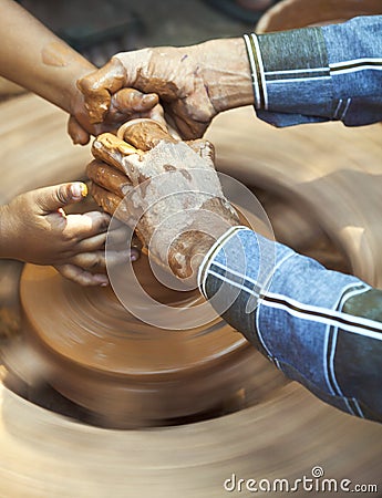 Portrait of a Potters wheel Stock Photo