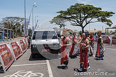 Portrait preparation of Gandrung Dancer Editorial Stock Photo