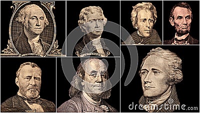 Portrait Presidents Of The United States Stock Photo