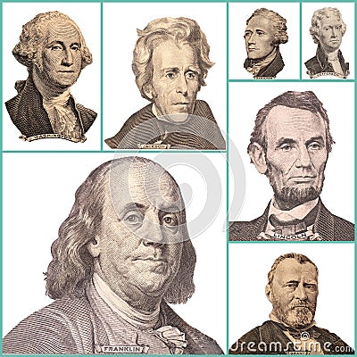 Portrait Presidents Of The United States. Collage Stock Photo