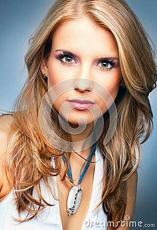 Portrait of pretty blonde woman Stock Photo