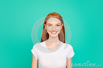 Portrait of pretty, dreamy, attractive, charming, lovely lady we Stock Photo