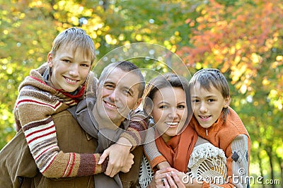 Pretty friendly family Stock Photo