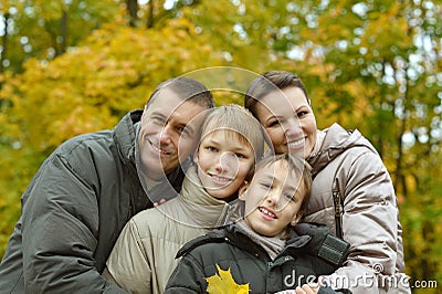 Pretty friendly family Stock Photo