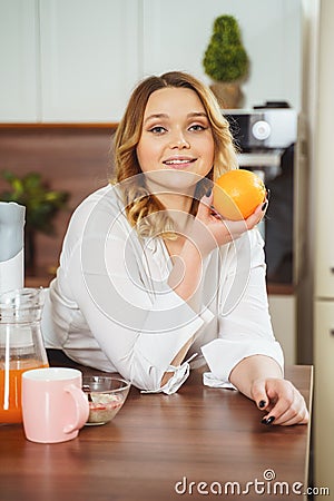 Portrait of pretty girl that looking at camera Stock Photo