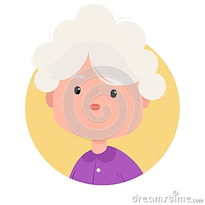 Portrait of pretty grandmother smiling Vector Illustration