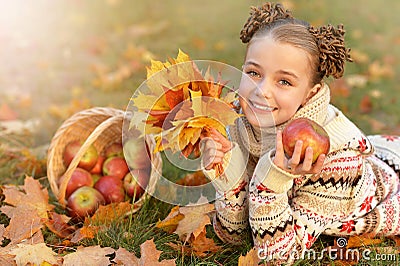 Portrait of pretty little girl Stock Photo