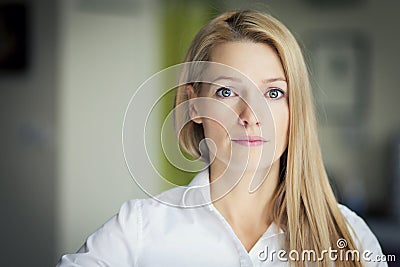 Portrait Of Pretty Sad Woman Stock Photo