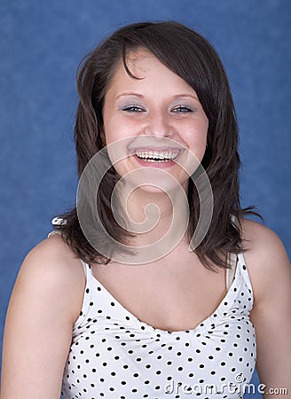 Portrait pretty smiling young lady Stock Photo