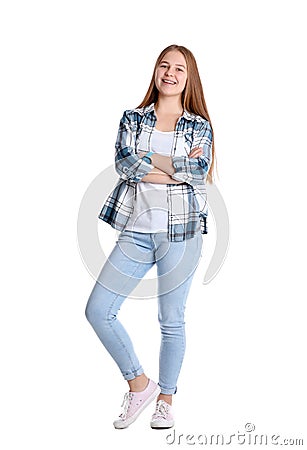 Portrait of pretty teenage girl Stock Photo