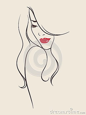 Portrait of pretty young woman Vector illustration Vector Illustration