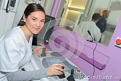 portrait radiology department technician Stock Photo