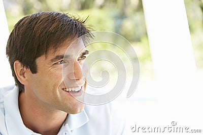 Portrait Of Relaxed Young Man Stock Photo