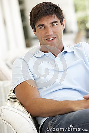 Portrait Of Relaxed Young Man Stock Photo