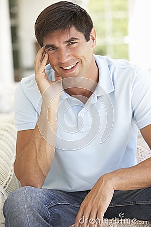 Portrait Of Relaxed Young Man Stock Photo