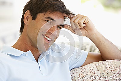 Portrait Of Relaxed Young Man Stock Photo