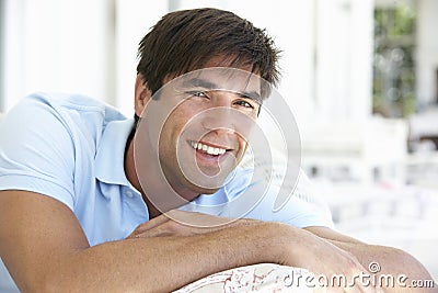 Portrait Of Relaxed Young Man Stock Photo