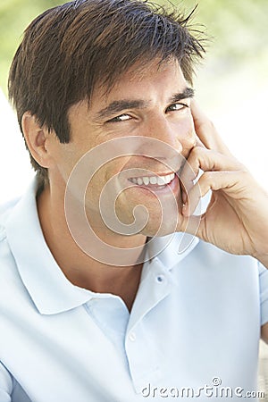 Portrait Of Relaxed Young Man Stock Photo