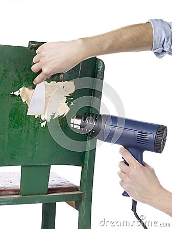 Portrait of removing paint Stock Photo