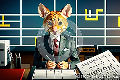 Portrait of rmouse like business worker Stock Photo